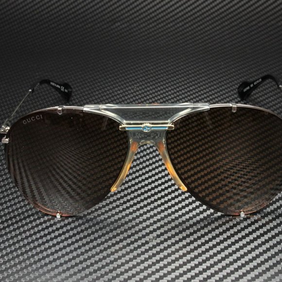 Gucci Black Silver 61mm Sunglasses